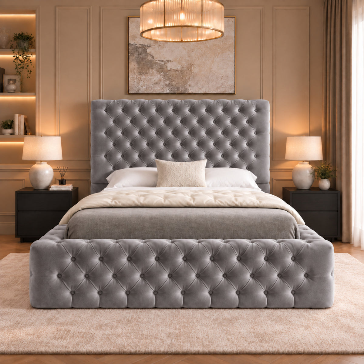 Grand Milan Pleated Upholstery Bed Frame