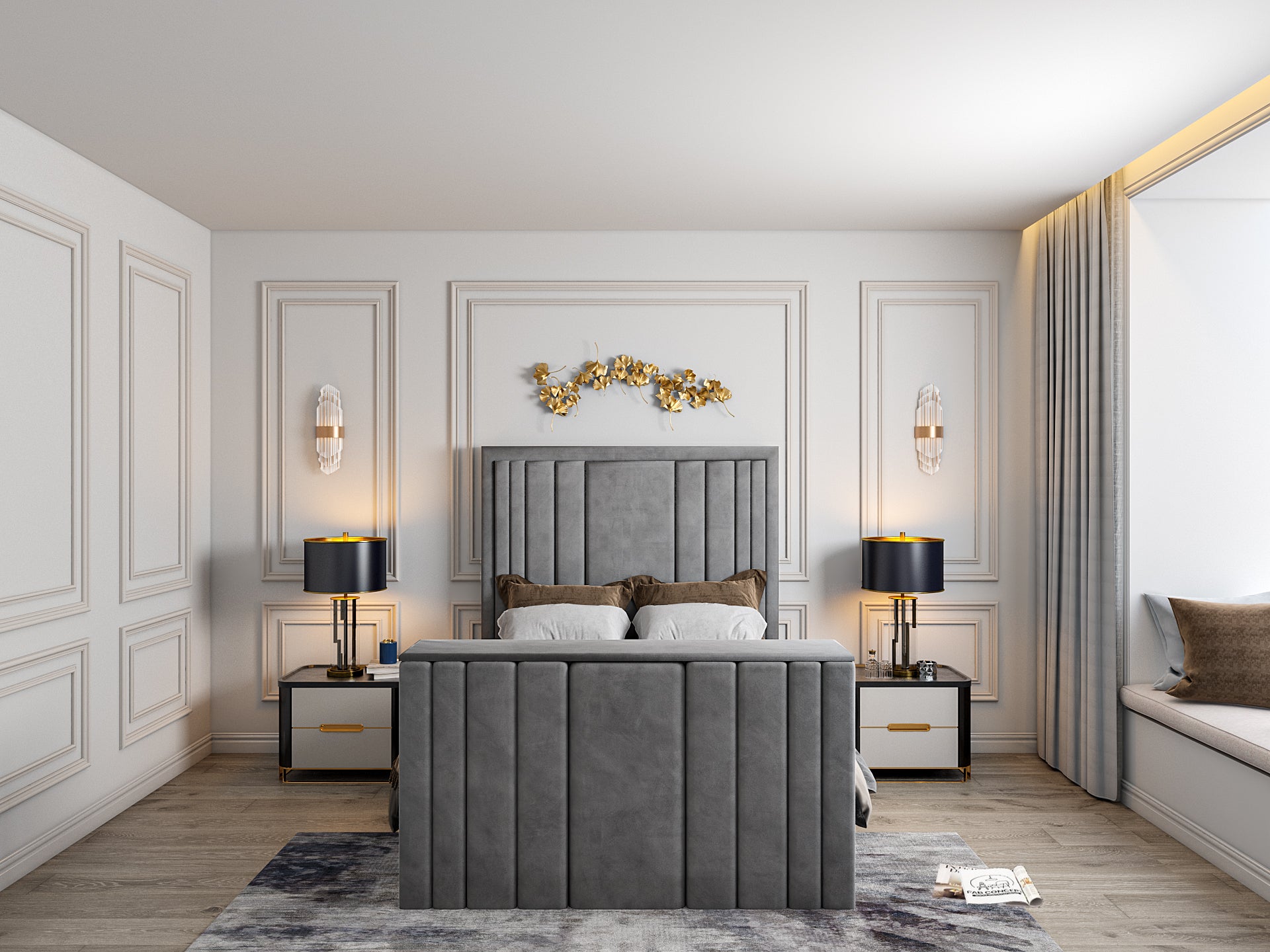 Hampton Upholstered Soft Velvet Tv Bespoke Bed Frame