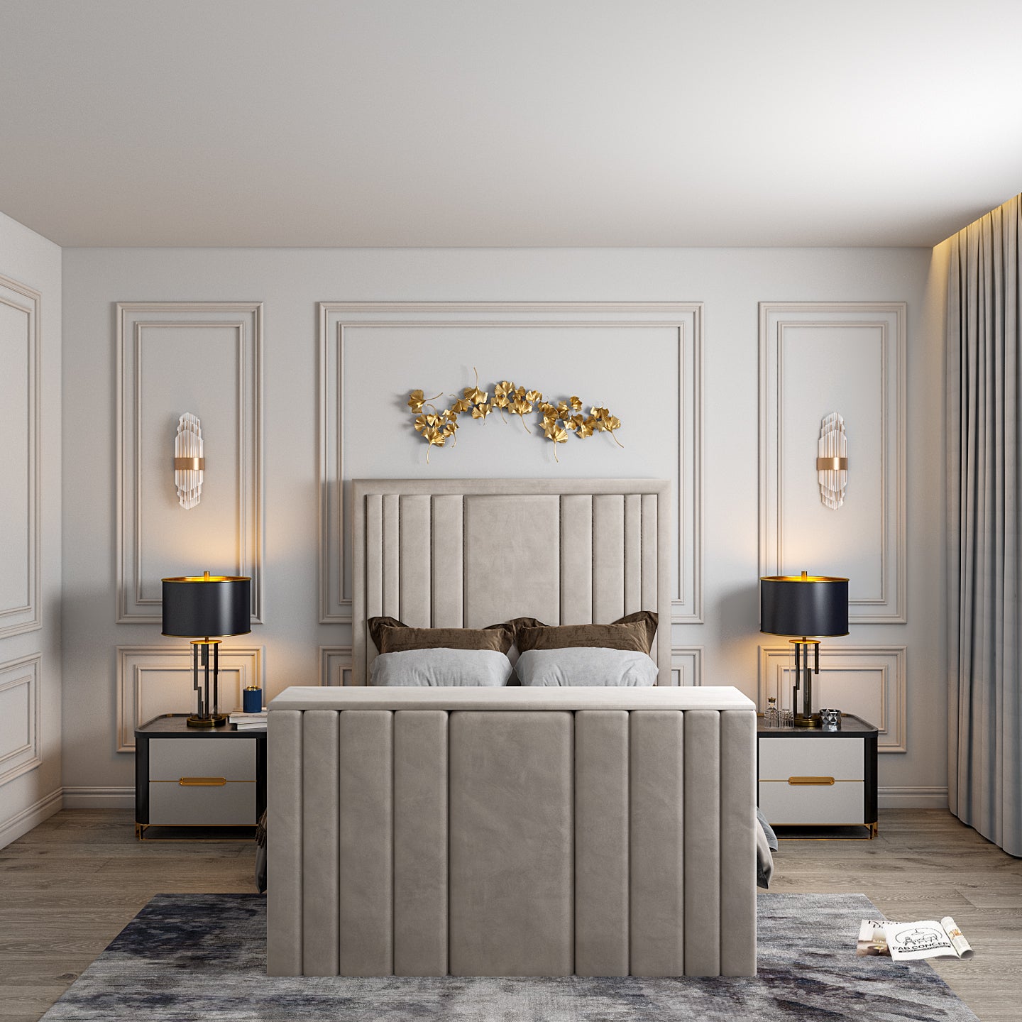 Hampton Upholstered Soft Velvet Tv Bespoke Bed Frame