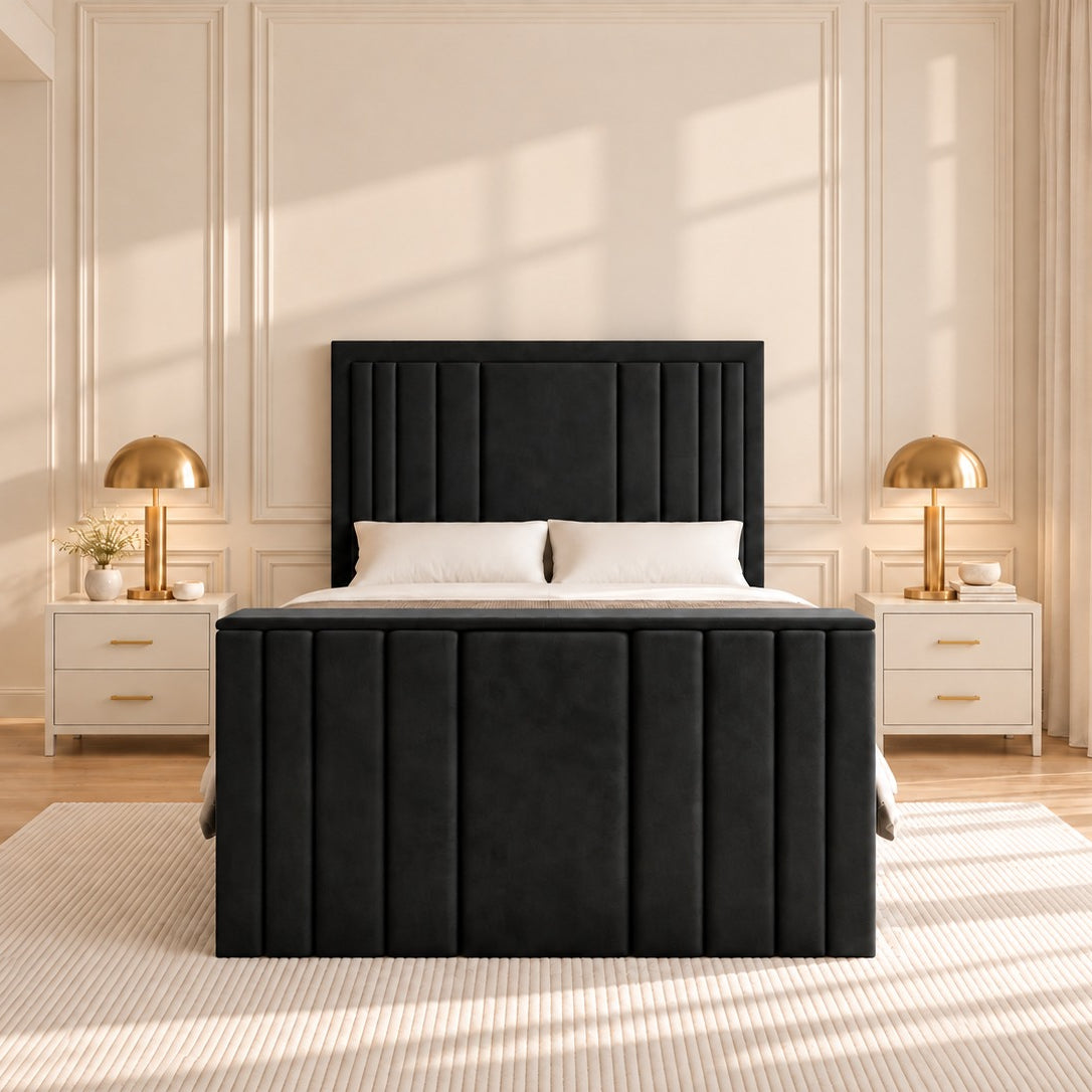 Hampton Upholstered Soft Velvet Tv Bespoke Bed Frame