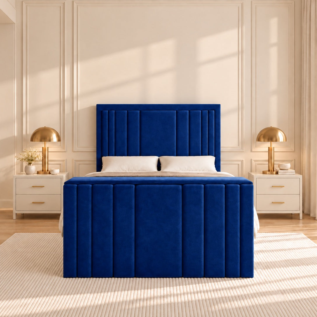 Hampton Upholstered Soft Velvet Tv Bespoke Bed Frame