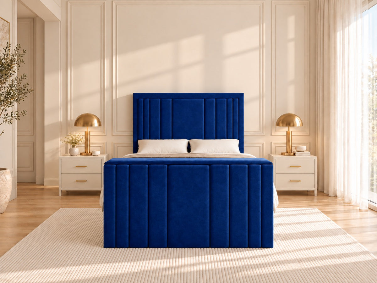 Hampton Upholstered Soft Velvet Tv Bespoke Bed Frame