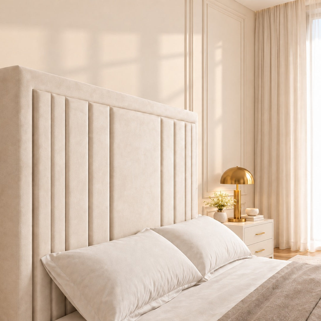 Hampton Upholstered Soft Velvet Tv Bespoke Bed Frame