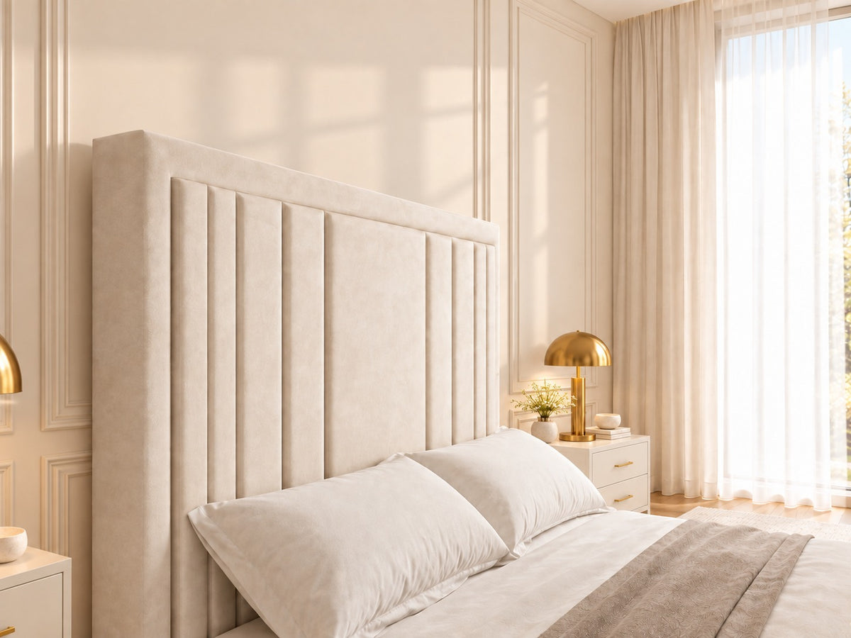 Hampton Upholstered Soft Velvet Tv Bespoke Bed Frame