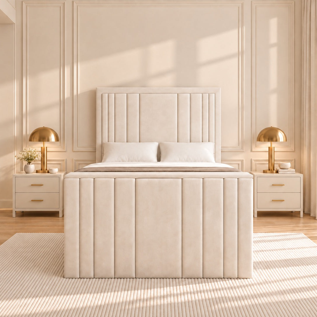 Hampton Upholstered Soft Velvet Tv Bespoke Bed Frame