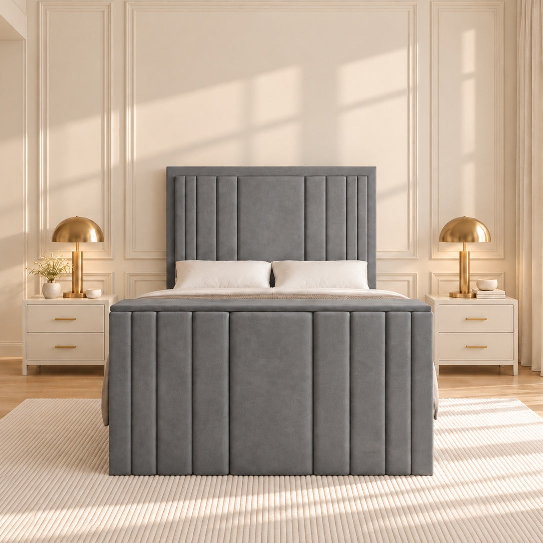 Hampton Upholstered Soft Velvet Tv Bespoke Bed Frame