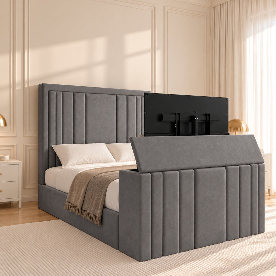 Hampton Upholstered Soft Velvet Tv Bespoke Bed Frame