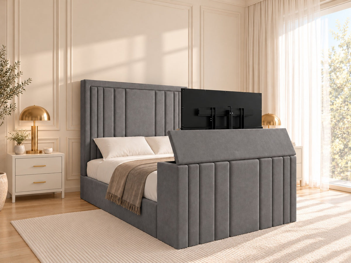 Hampton Upholstered Soft Velvet Tv Bespoke Bed Frame