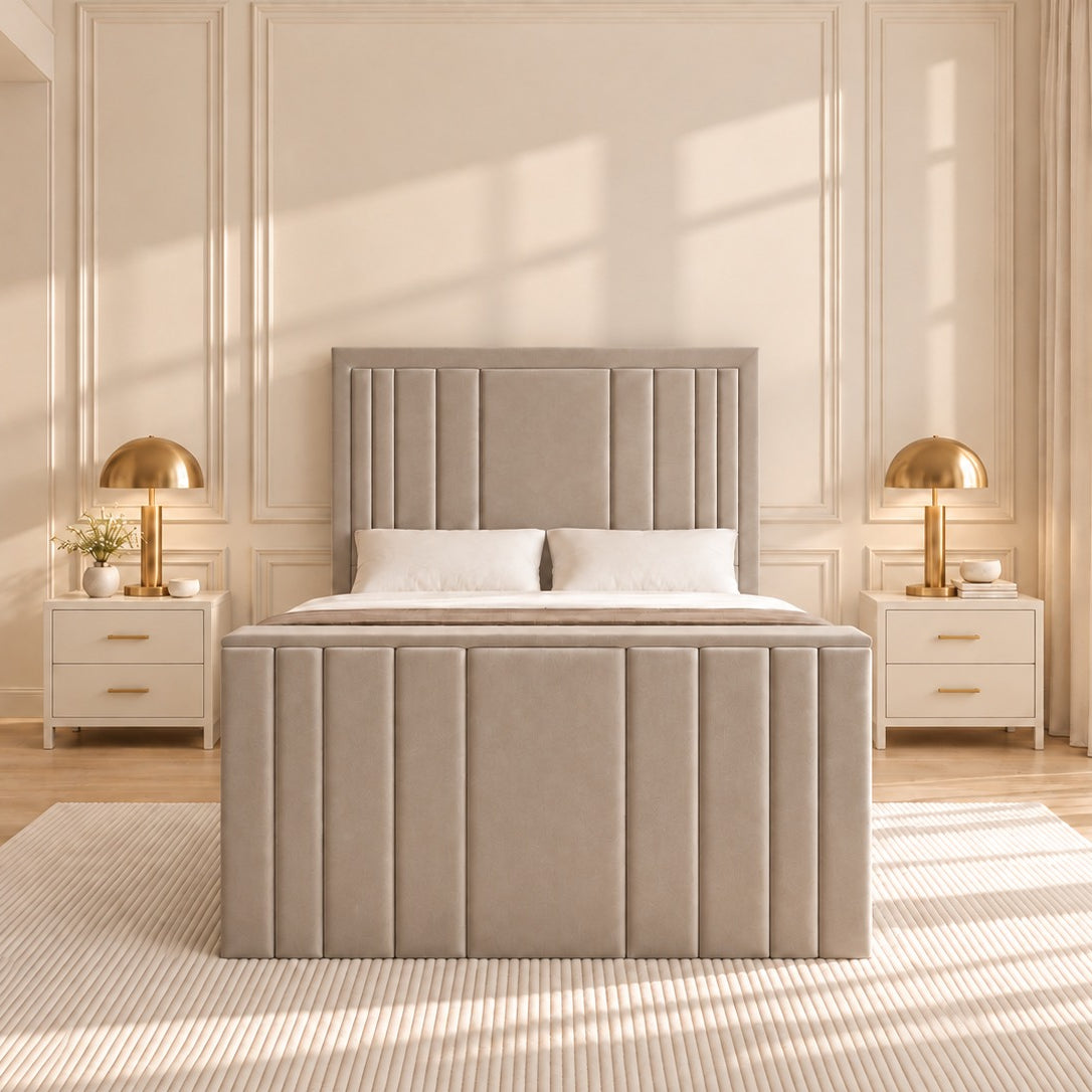 Hampton Upholstered Soft Velvet Tv Bespoke Bed Frame