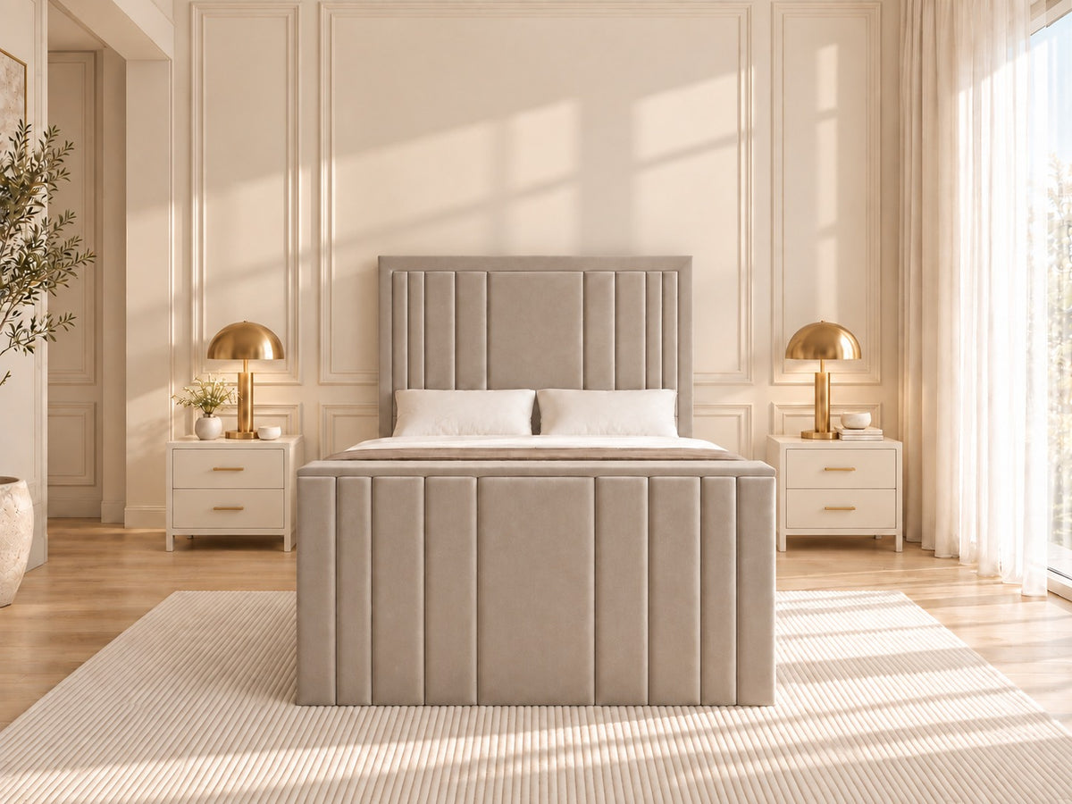 Hampton Upholstered Soft Velvet Tv Bespoke Bed Frame