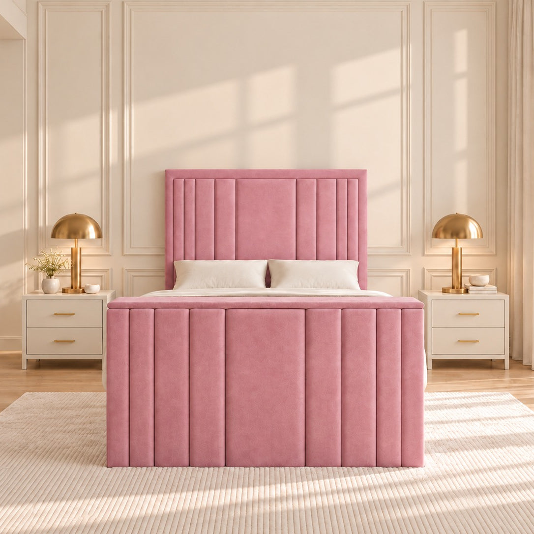 Hampton Upholstered Soft Velvet Tv Bespoke Bed Frame