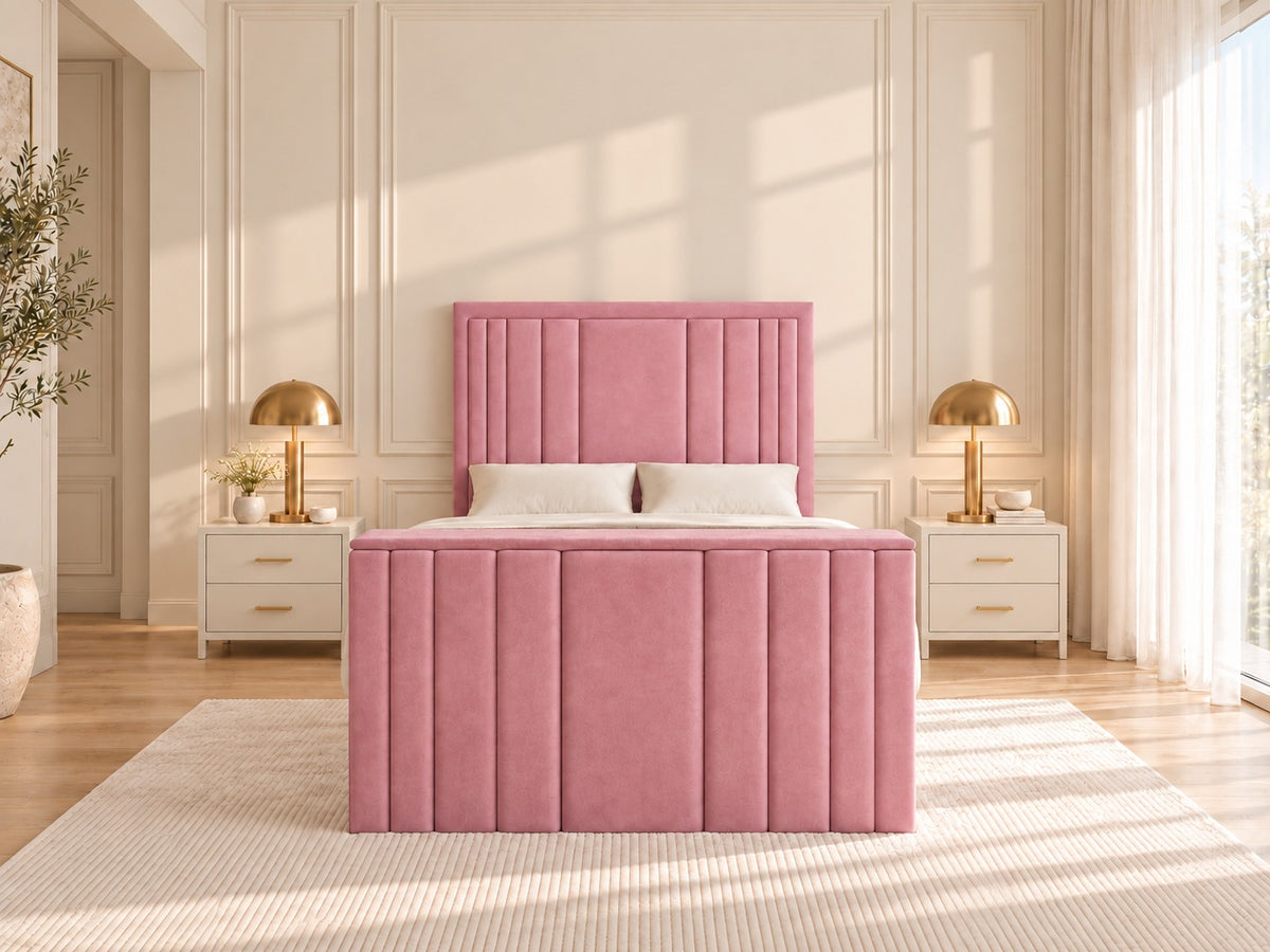 Hampton Upholstered Soft Velvet Tv Bespoke Bed Frame