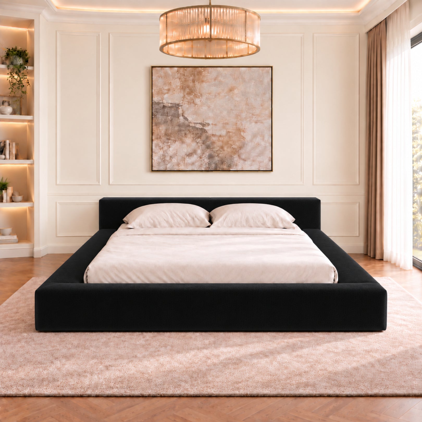 Hugo Space Saver Boucle Upholstered Bed Frame