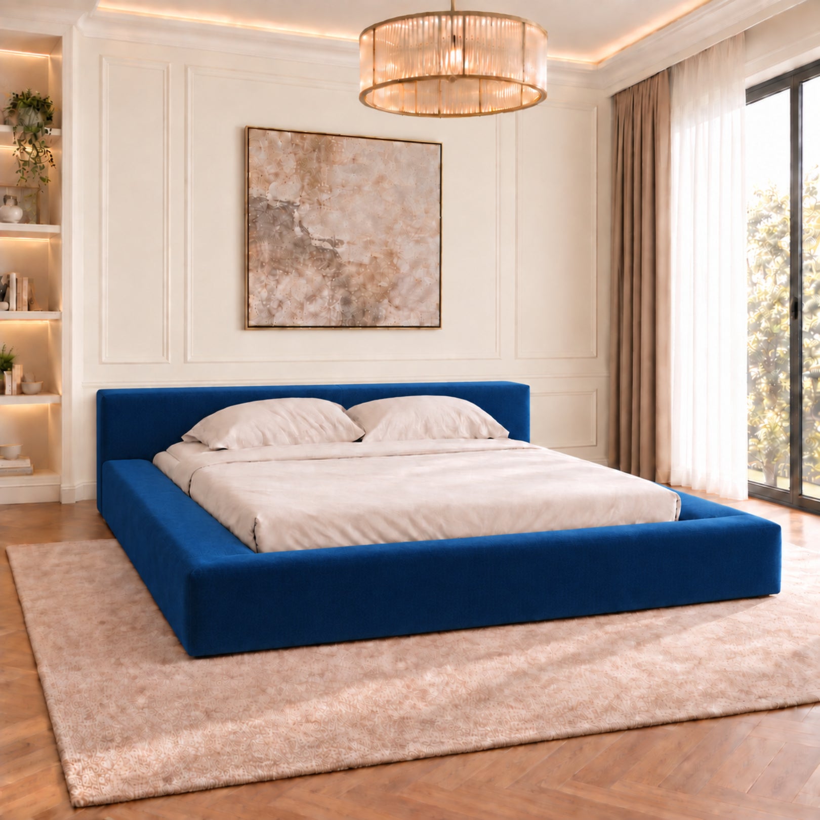 Hugo Space Saver Boucle Upholstered Bed Frame