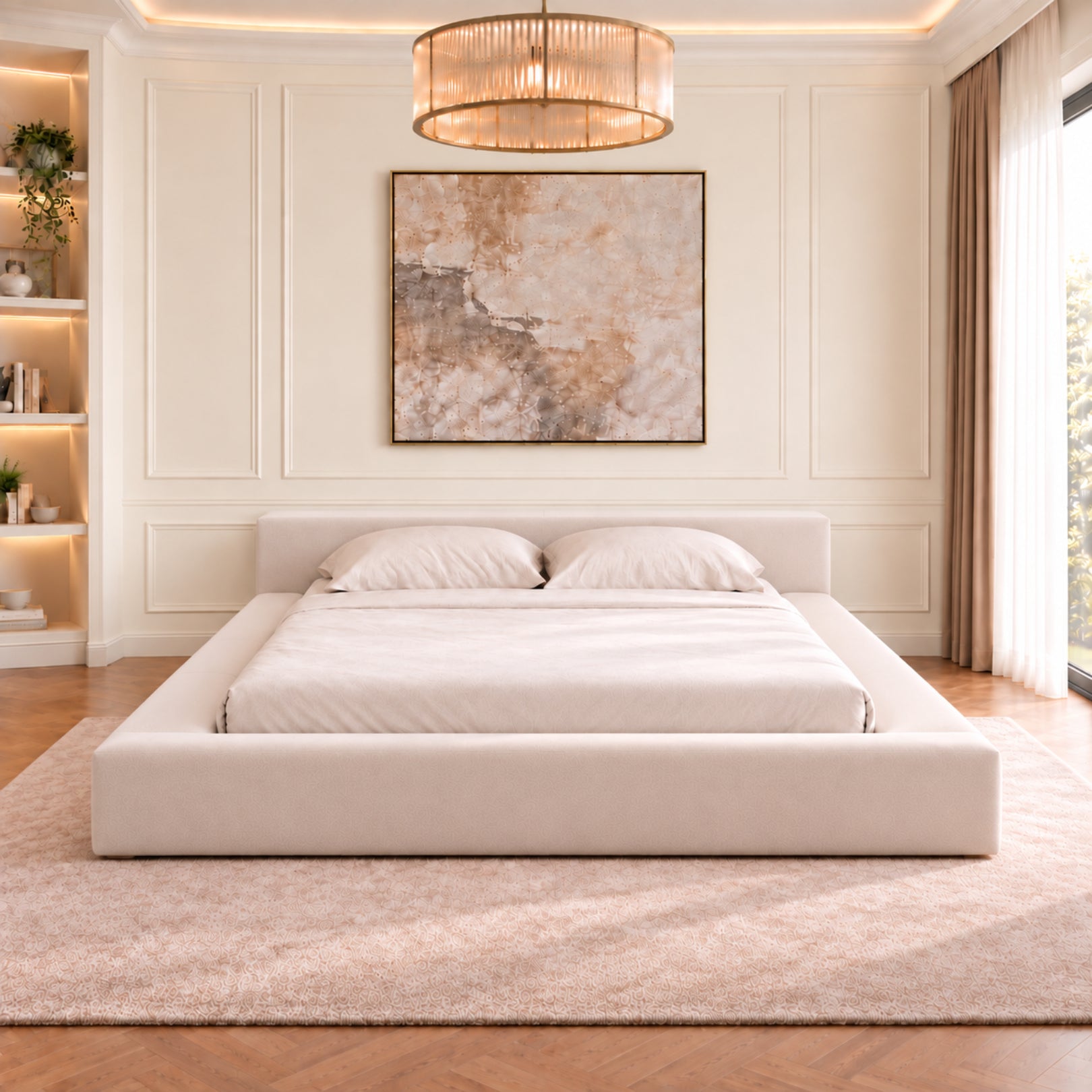 Hugo Space Saver Boucle Upholstered Bed Frame