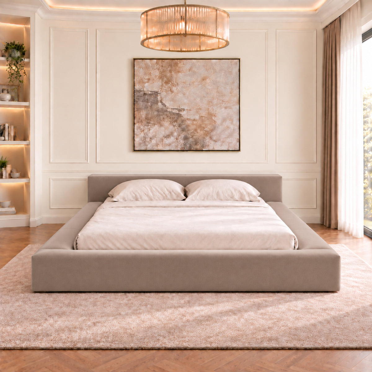 Hugo Space Saver Boucle Upholstered Bed Frame