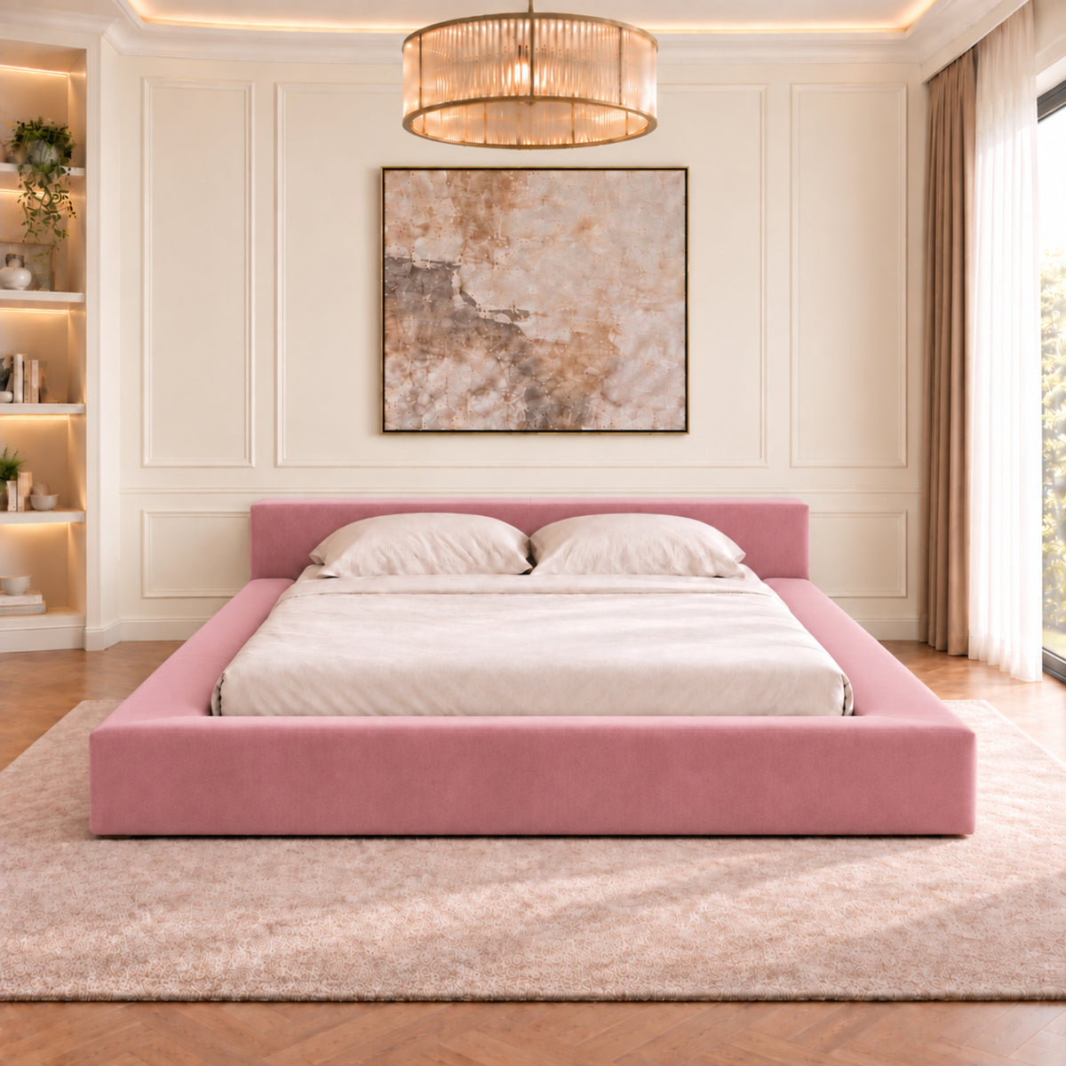 Hugo Space Saver Boucle Upholstered Bed Frame