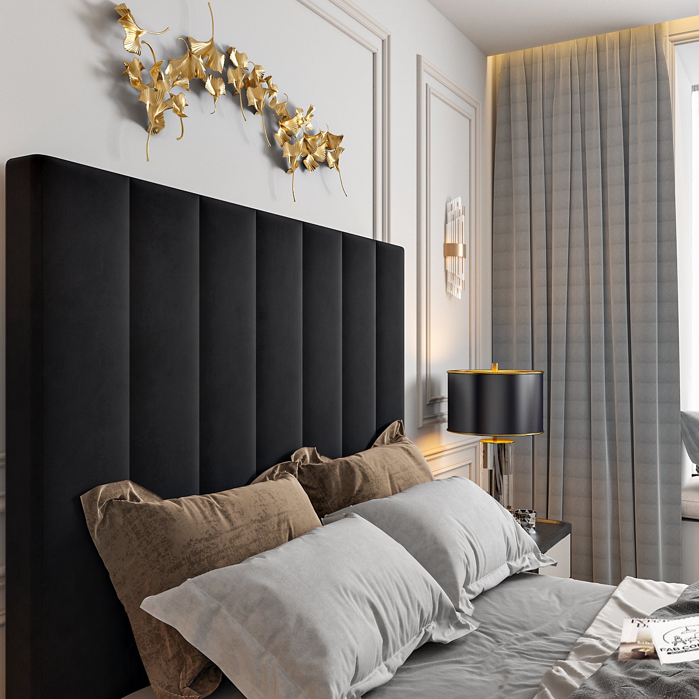 Jameson Upholstered Soft Velvet Line Tv Bespoke Bed Frame