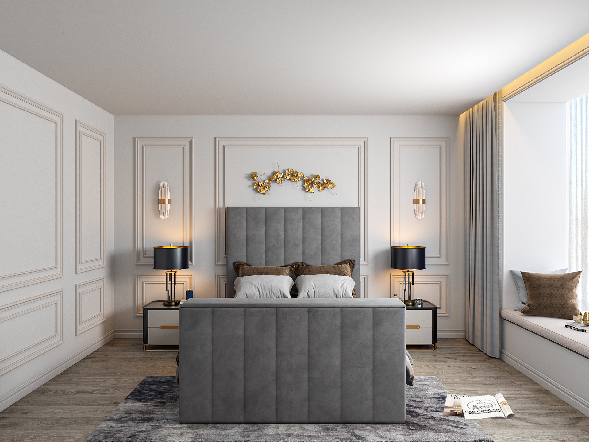 Jameson Upholstered Soft Velvet Line Tv Bespoke Bed Frame