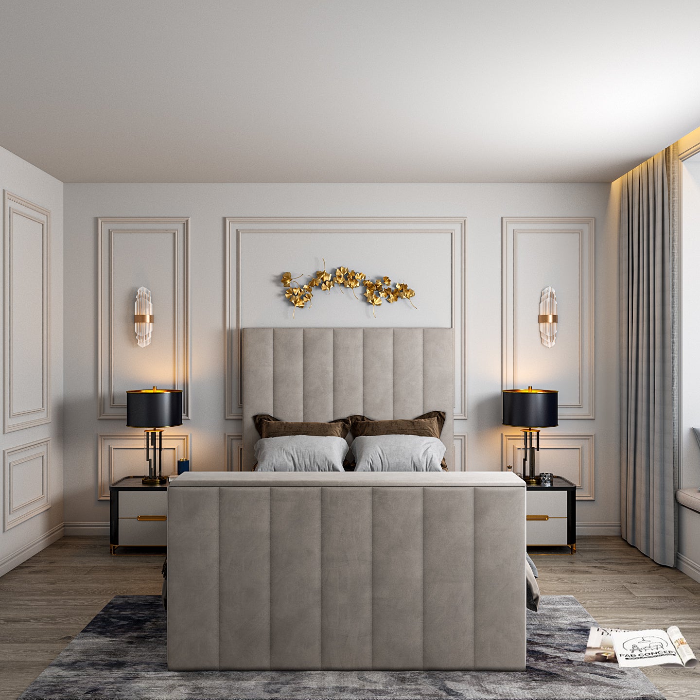 Jameson Upholstered Soft Velvet Line Tv Bespoke Bed Frame