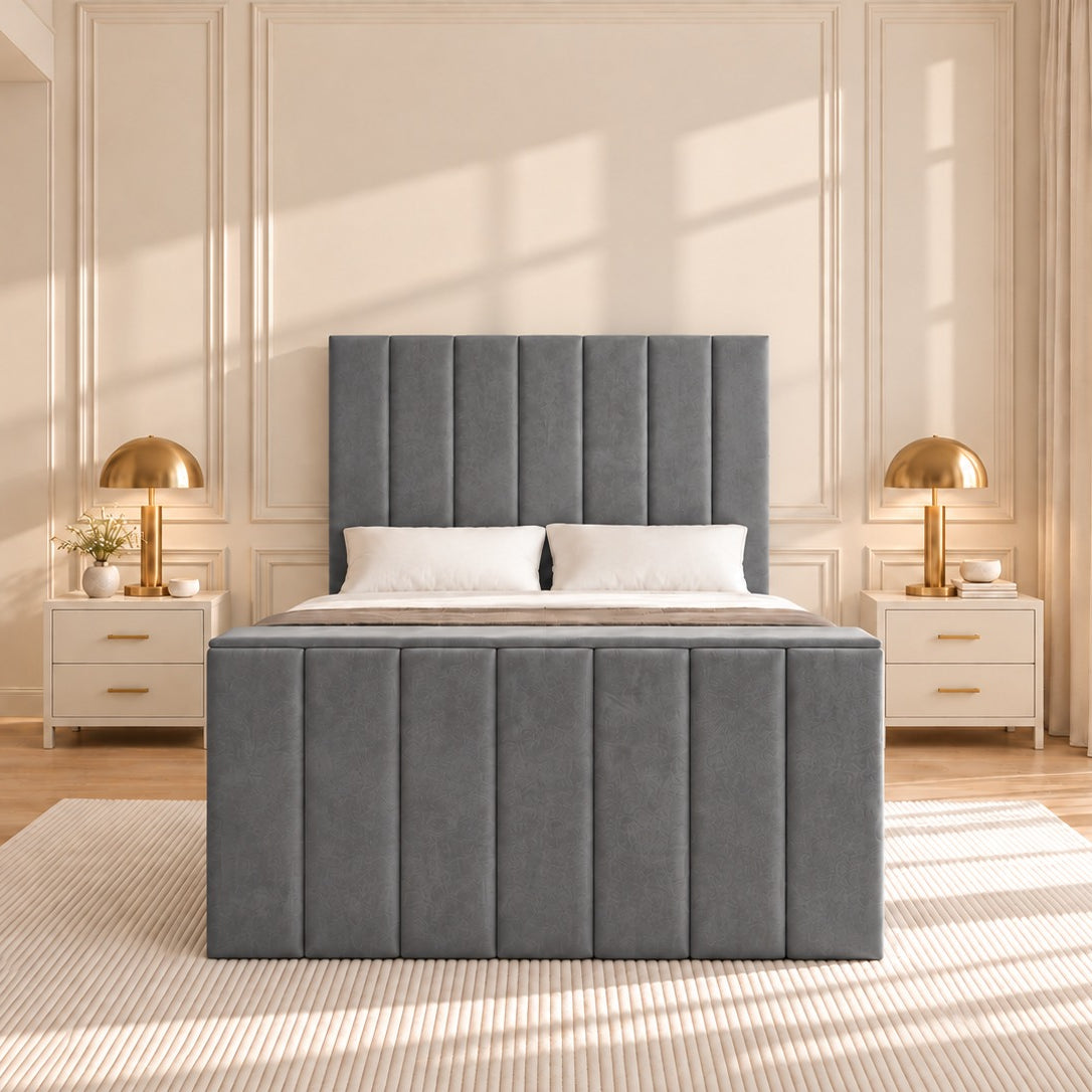 Jameson Upholstered Soft Velvet Line Tv Bespoke Bed Frame