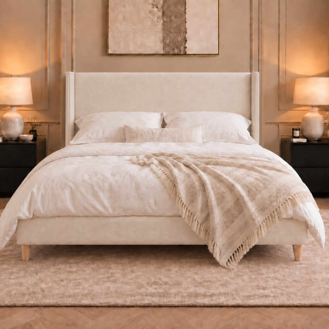 Juliette Boucle Upholstered Bed Frame