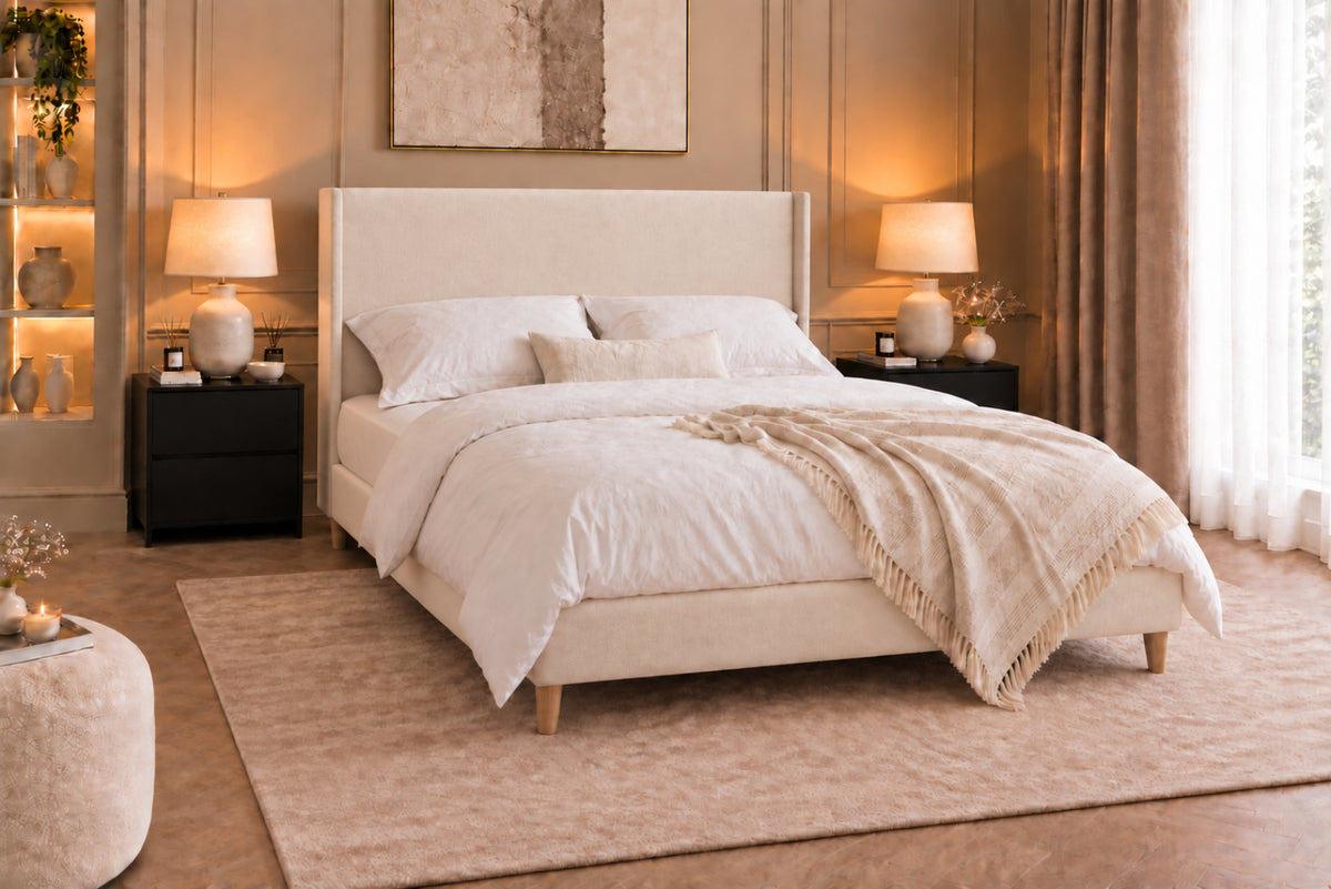 Juliette Boucle Upholstered Bed Frame