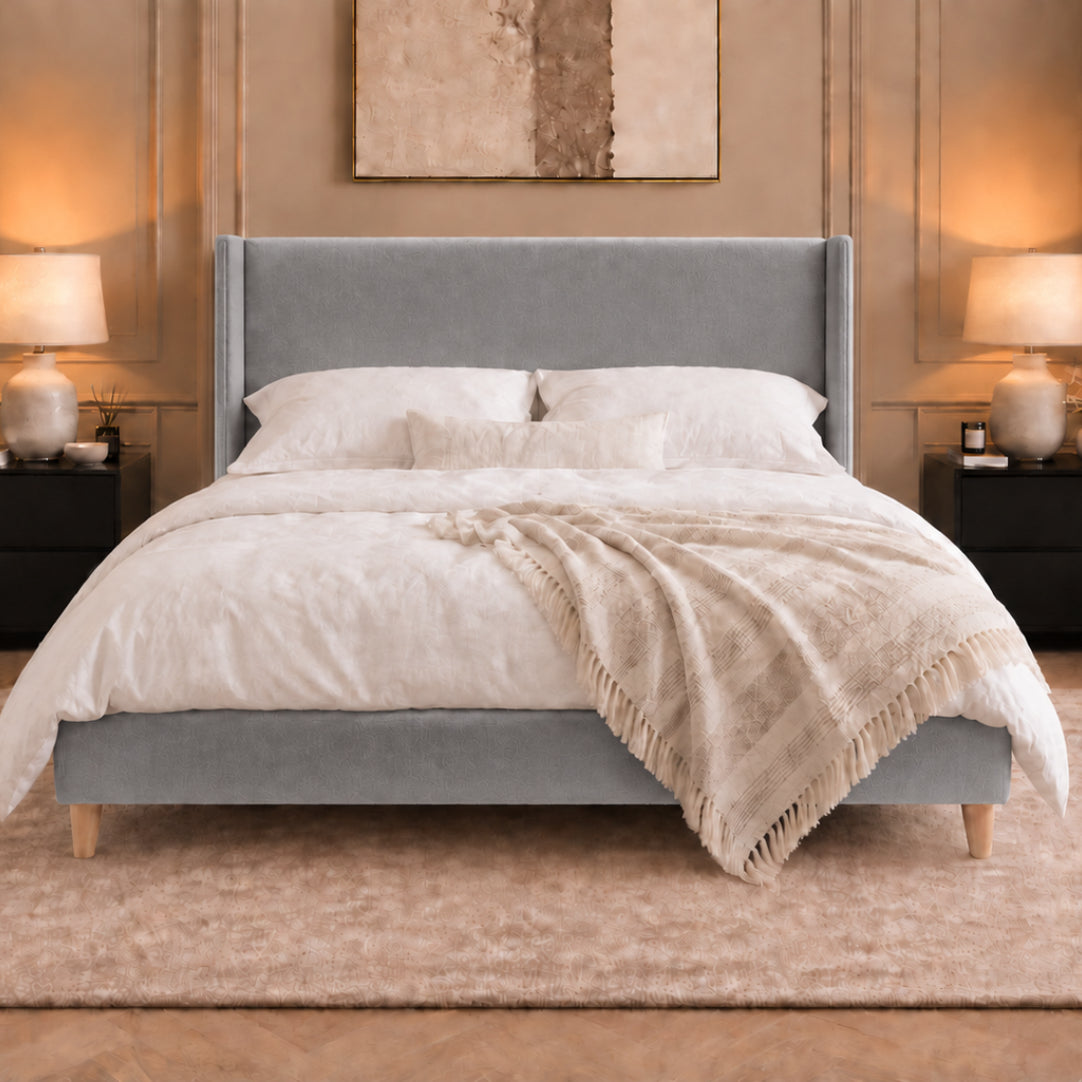 Juliette Boucle Upholstered Bed Frame