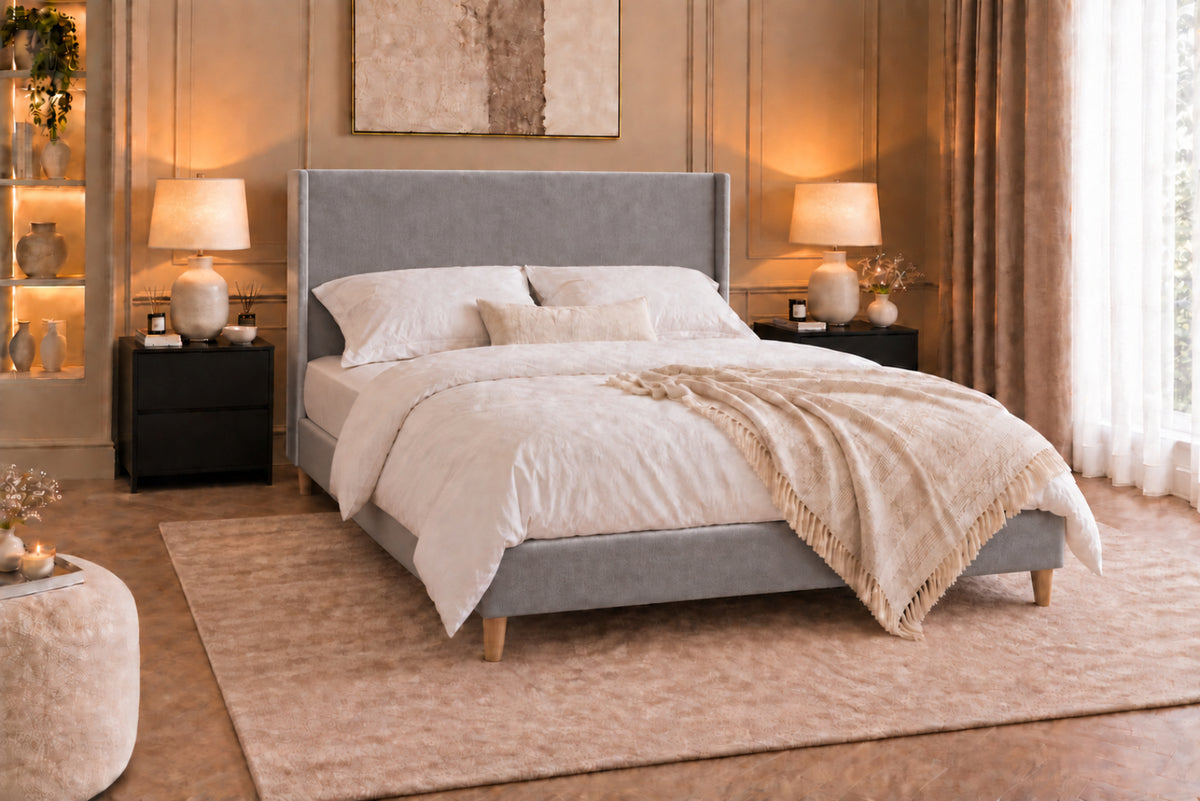 Juliette Boucle Upholstered Bed Frame