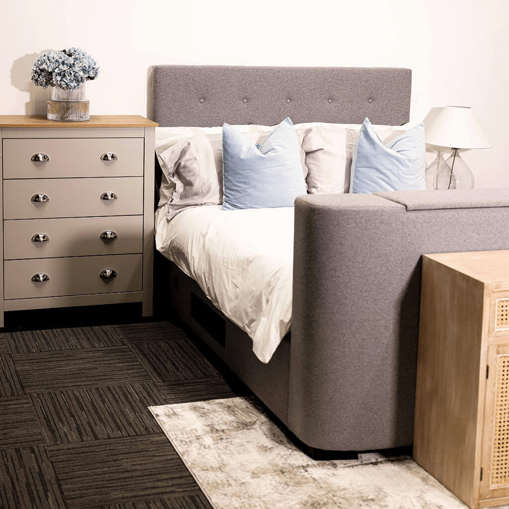 Lancaster Grey Oak Bedroom Set – 1 Wardrobe, 1 Bedside & 1 Chest of Drawers