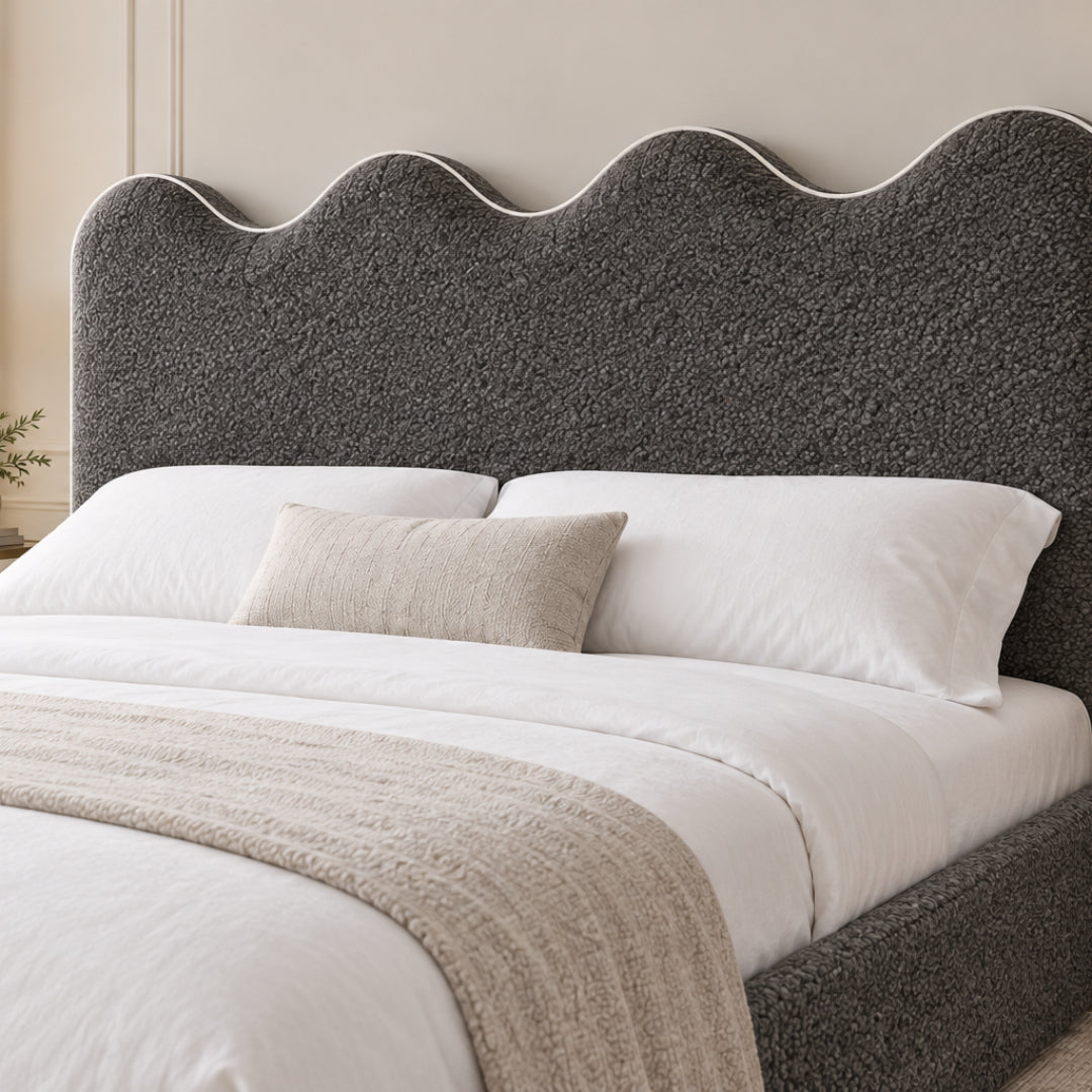 Louis Boucle Upholstered Bed Frame