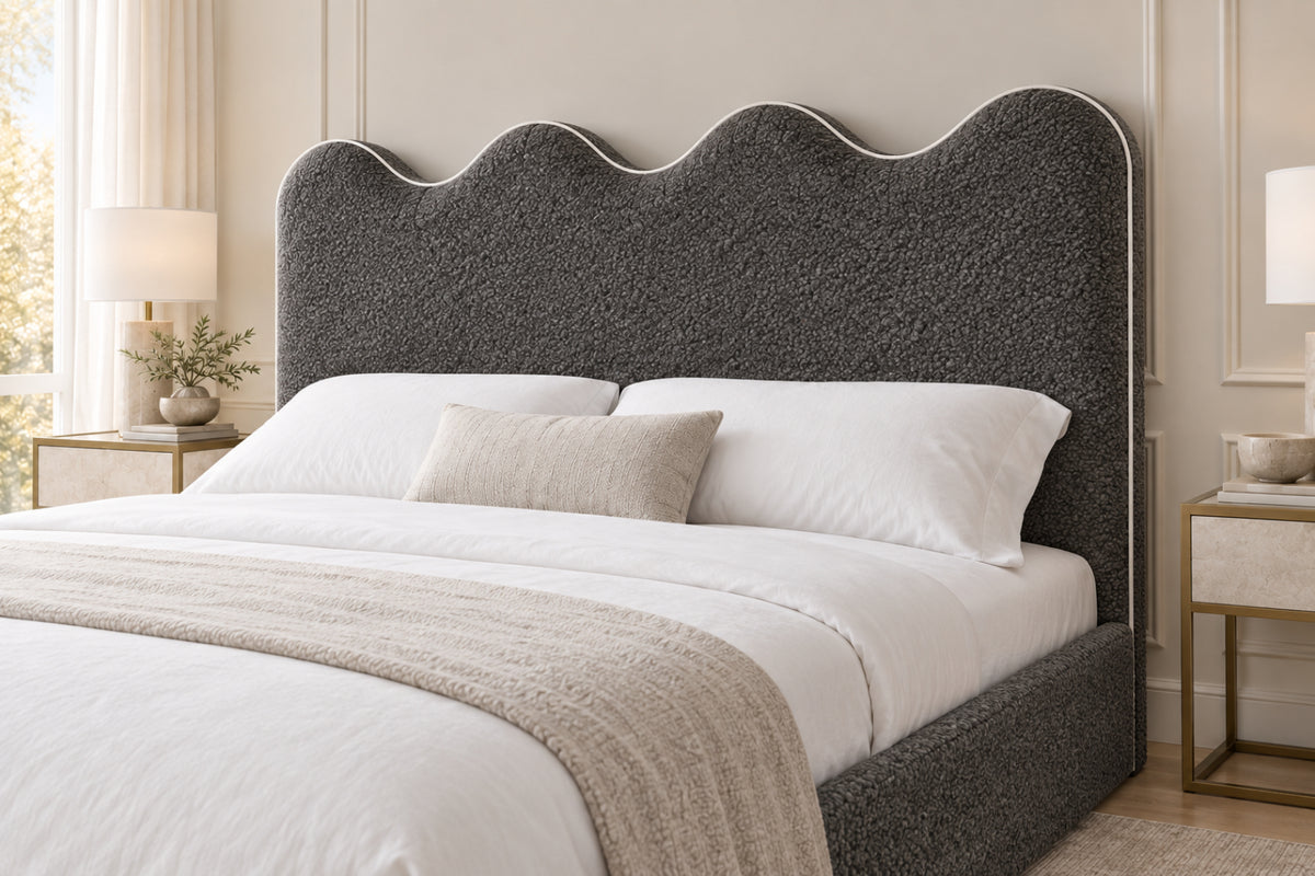 Louis Boucle Upholstered Bed Frame