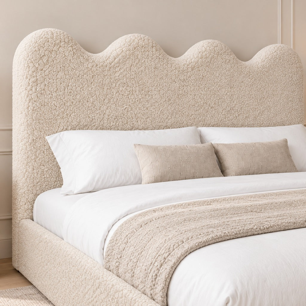 Louis Boucle Upholstered Bed Frame - No Piping