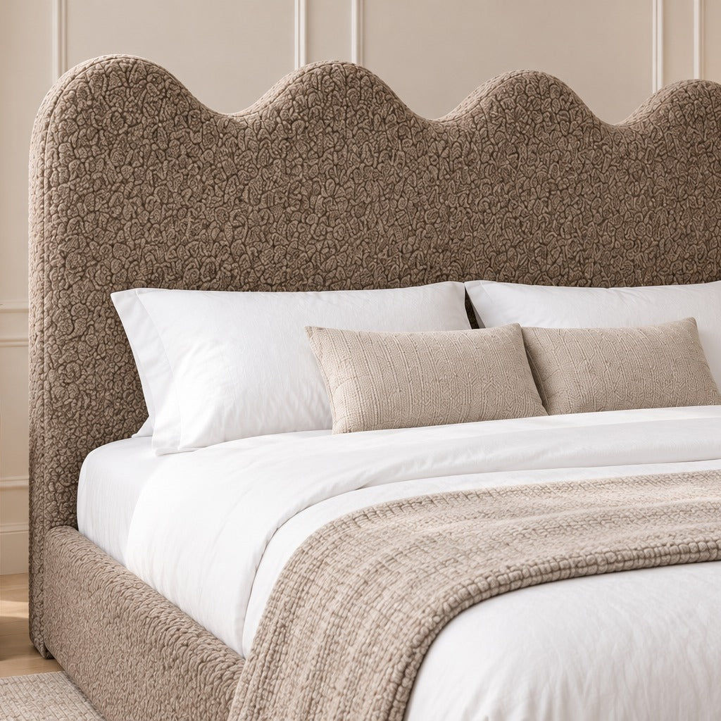 Louis Boucle Upholstered Bed Frame - No Piping