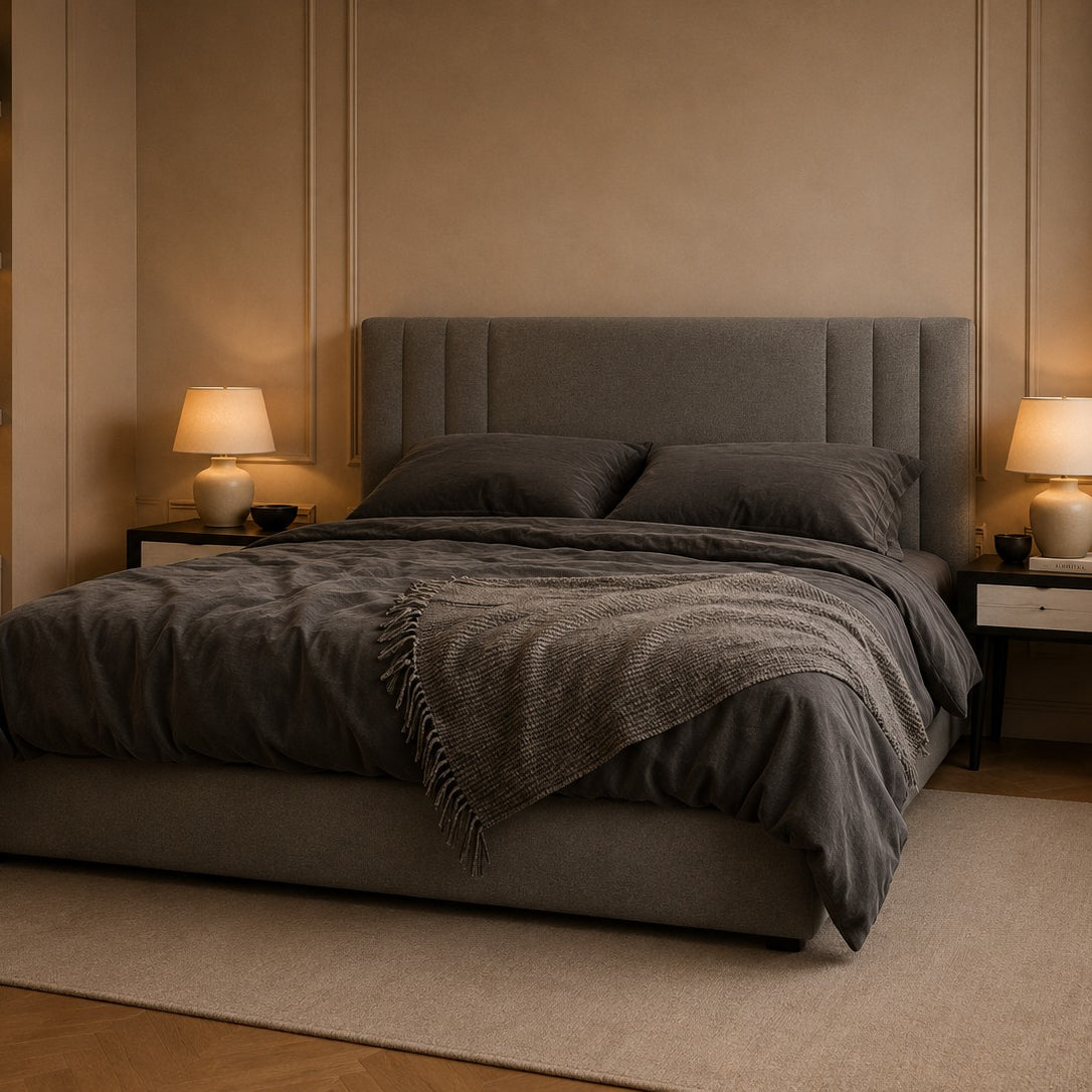 Mantova Side Channel Headboard Upholstered Bed Frame