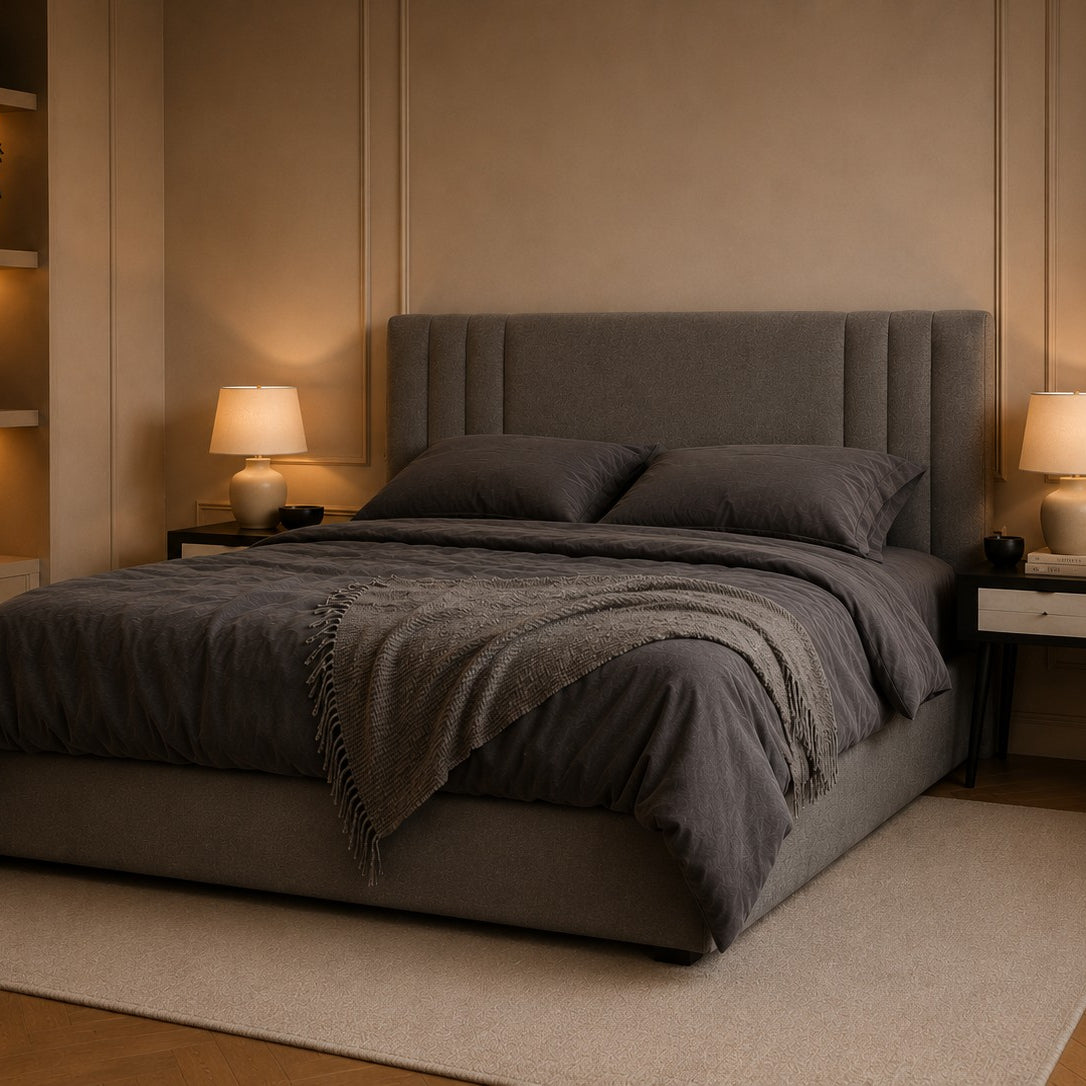 Mantova Side Channel Headboard Upholstered Bed Frame