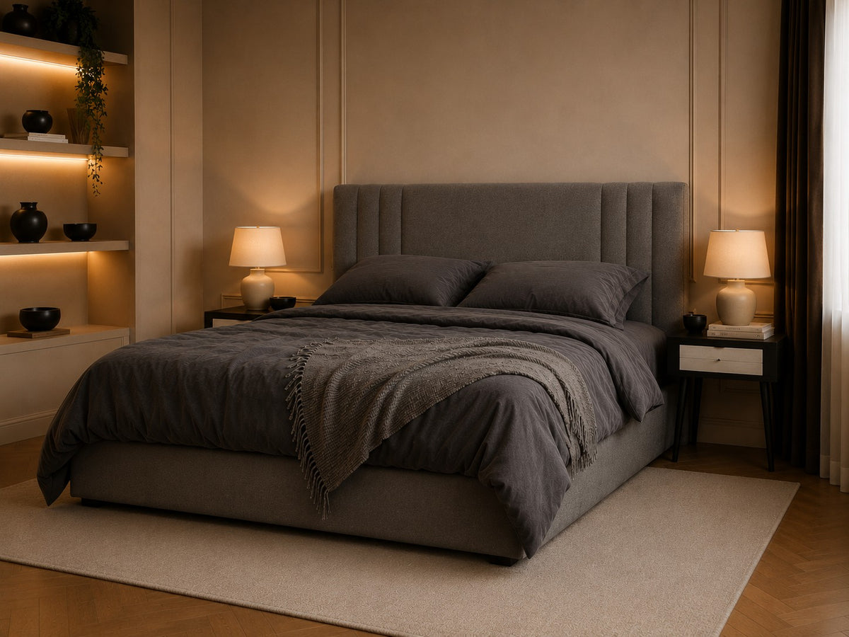 Mantova Side Channel Headboard Upholstered Bed Frame