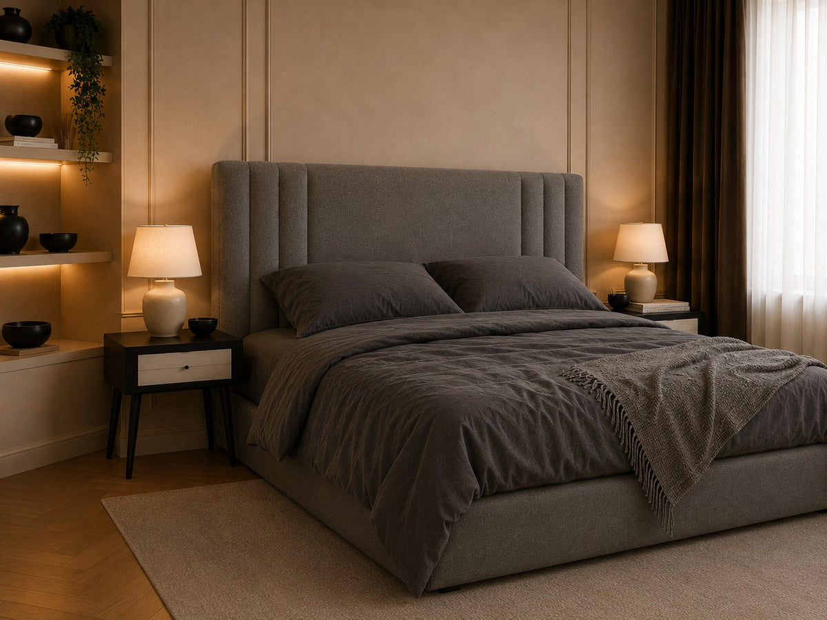 Mantova Side Channel Headboard Upholstered Bed Frame