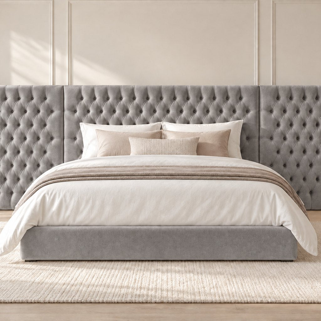 Maratea divan bed in grey, front view