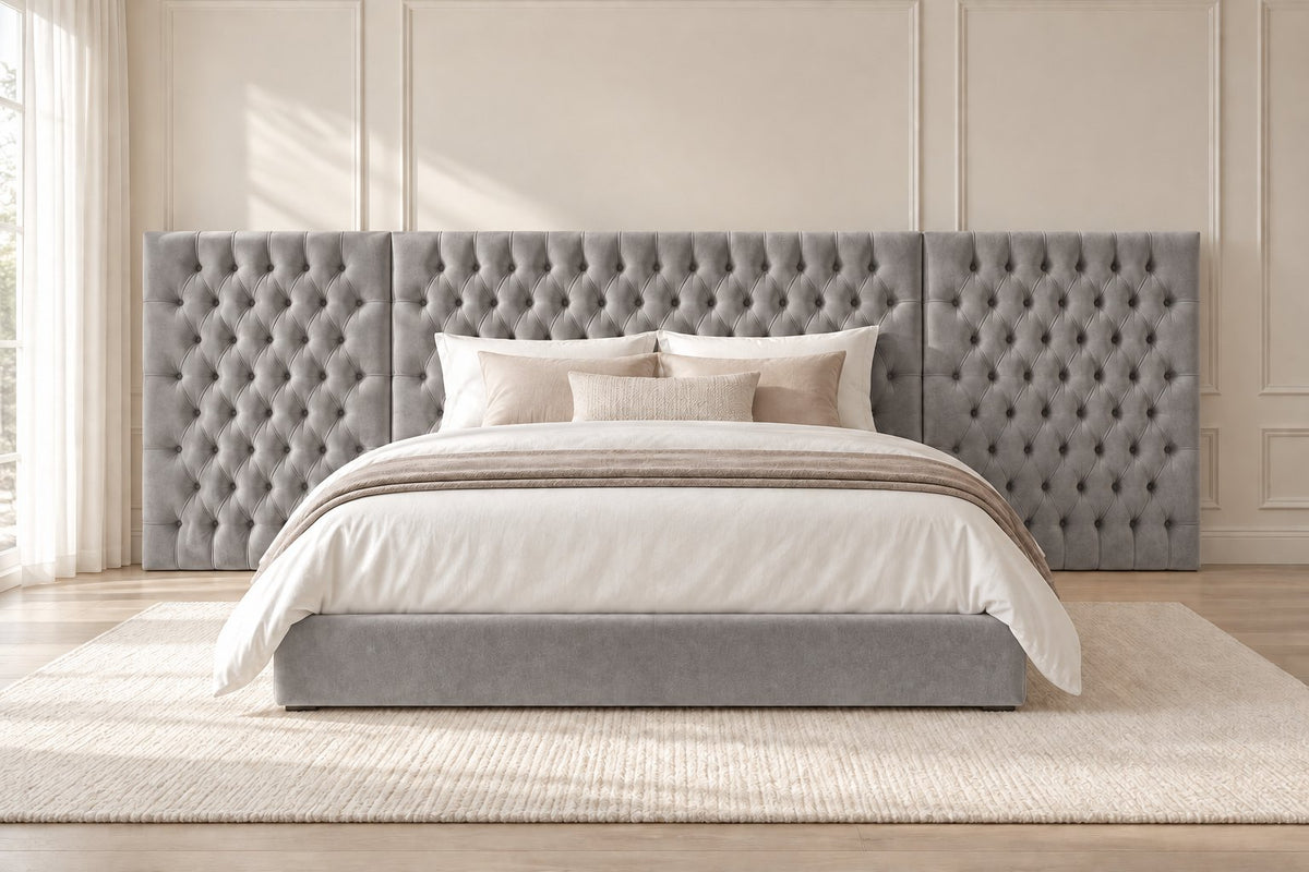 Maratea divan bed in grey, front view