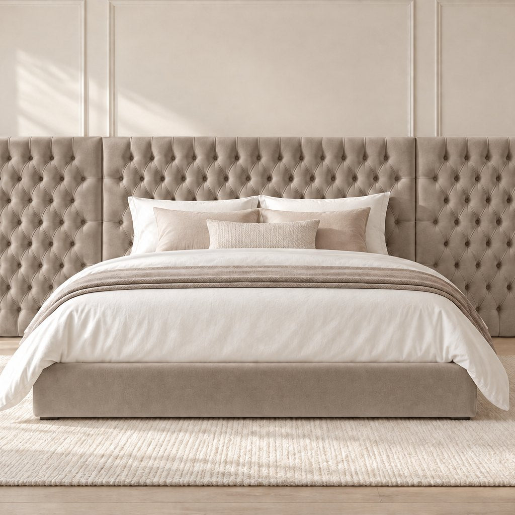 Maratea divan bed in pebble, front view