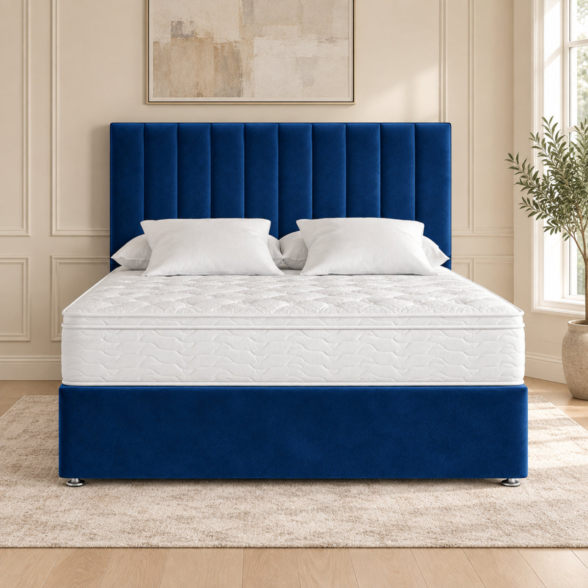 Maxton Divan Bed With Vertical Line Headboard