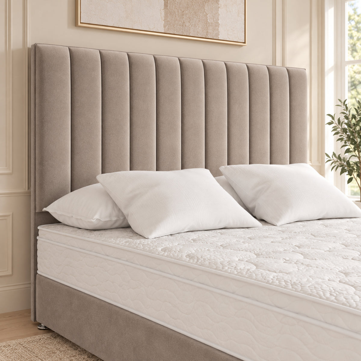 Maxton Divan Bed With Vertical Line Headboard