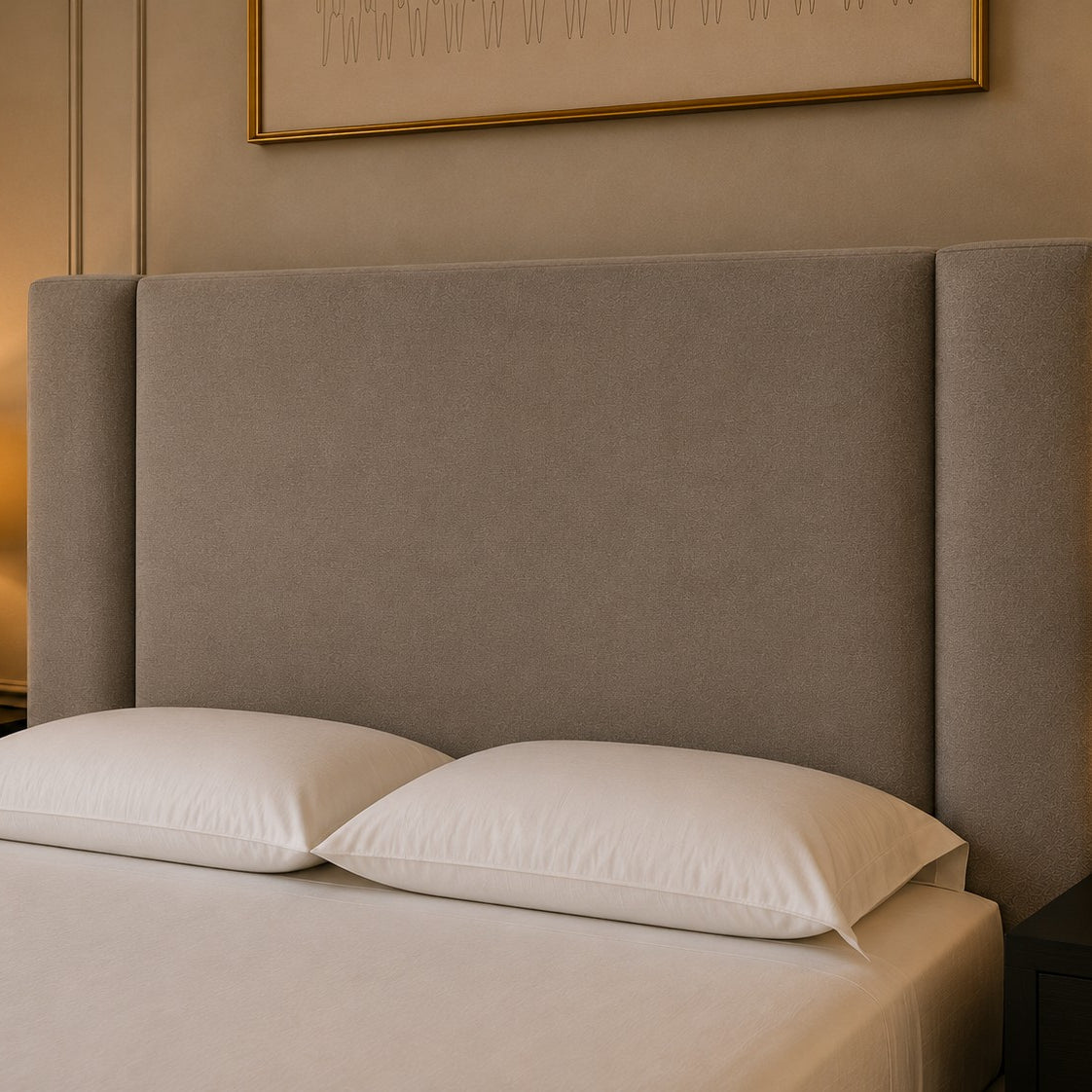 Murano Plain Winged Headboard Upholstered Bed Frame