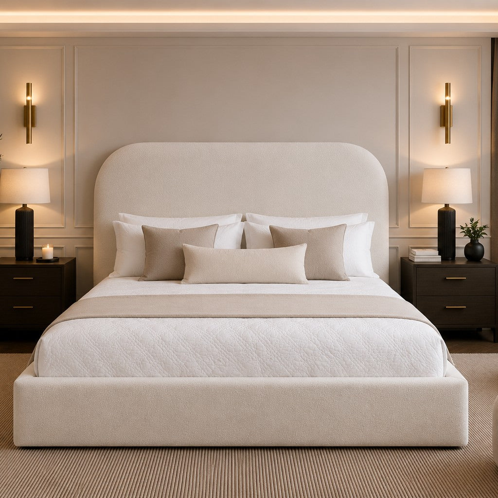 Napoli Curved Top Headboard Upholstered Bed Frame