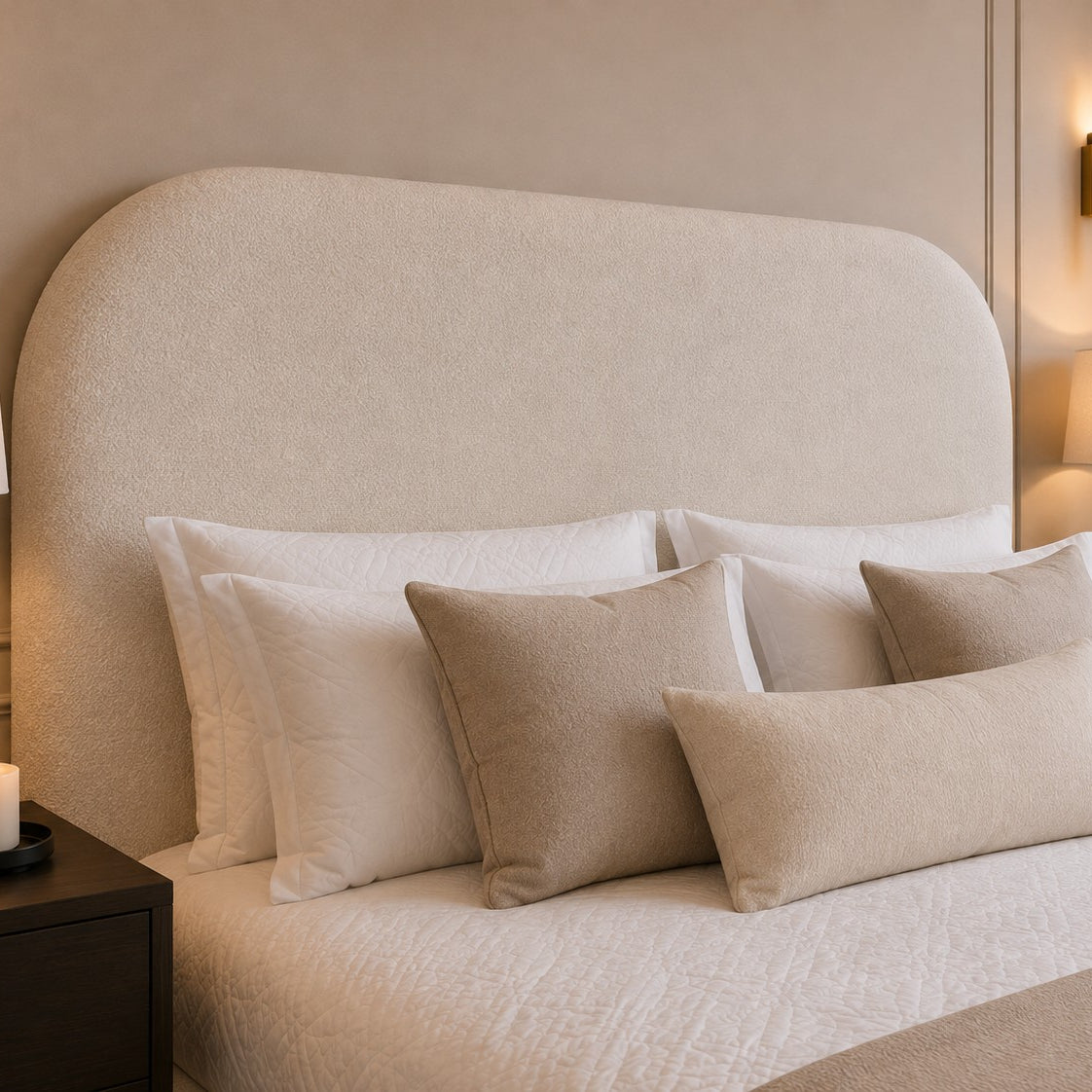 Napoli Curved Top Headboard Upholstered Bed Frame