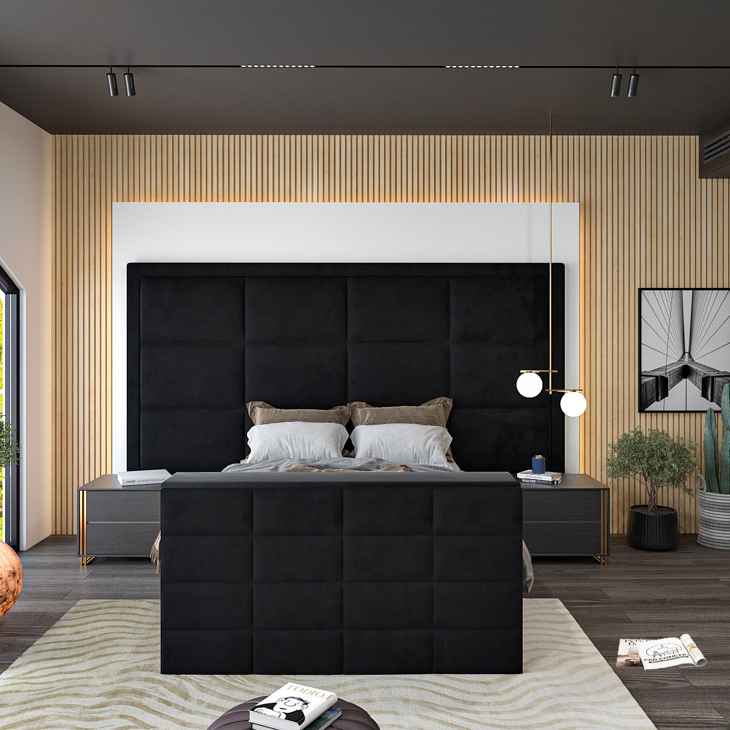 New York Upholstered TV Bed Frame