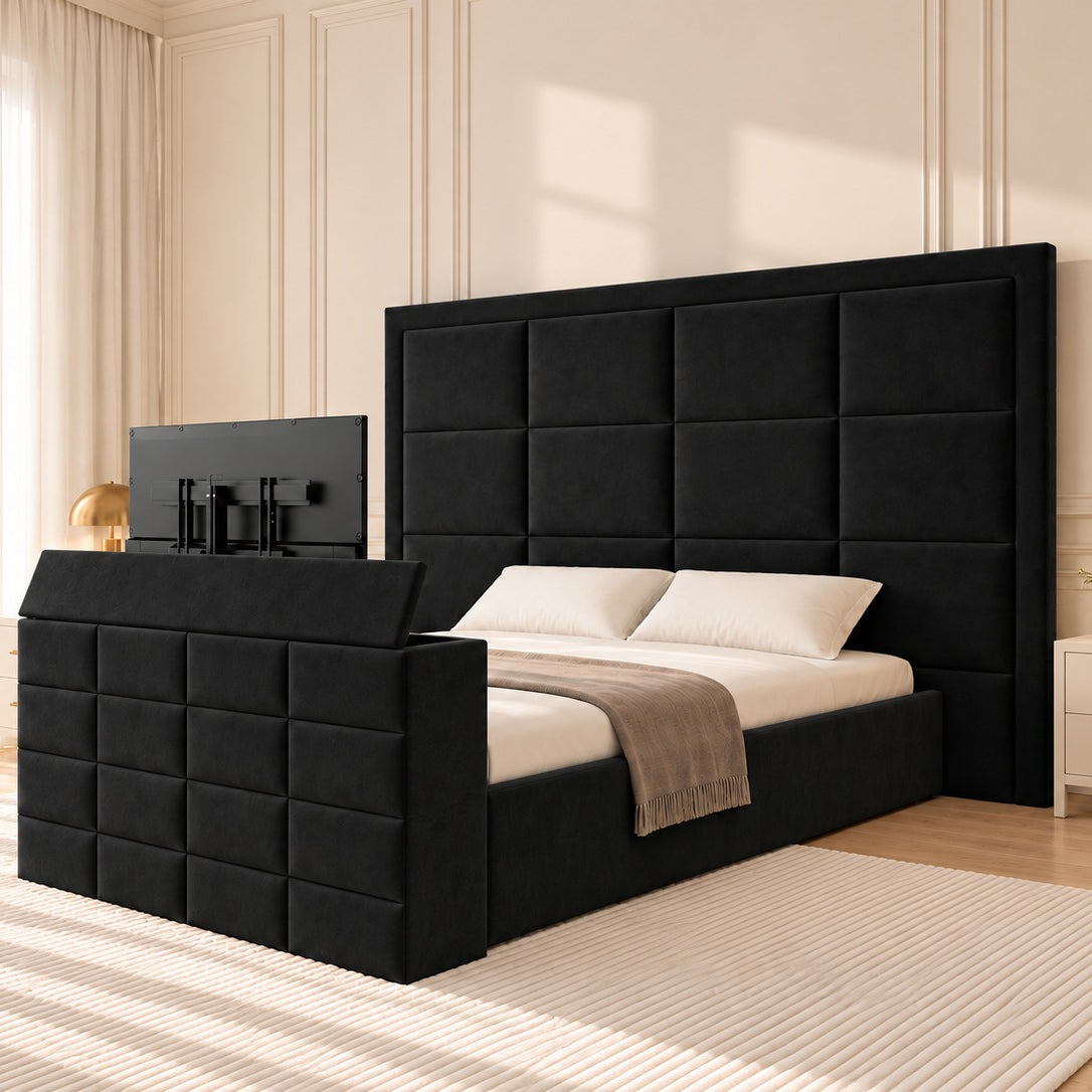 New York Upholstered TV Bed Frame