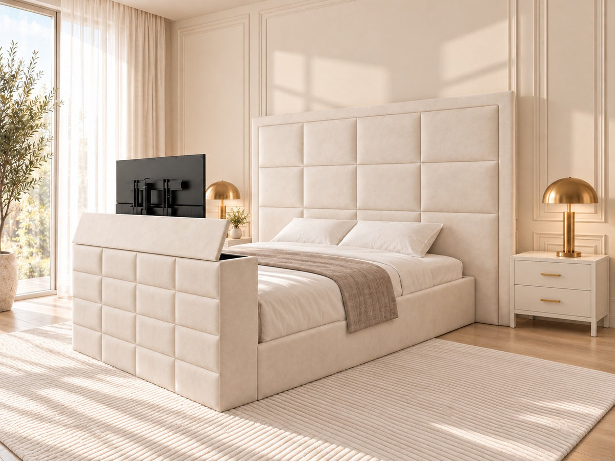 New York Upholstered TV Bed Frame