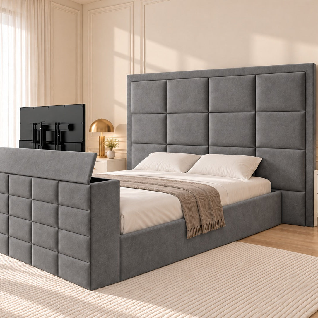 New York Upholstered TV Bed Frame